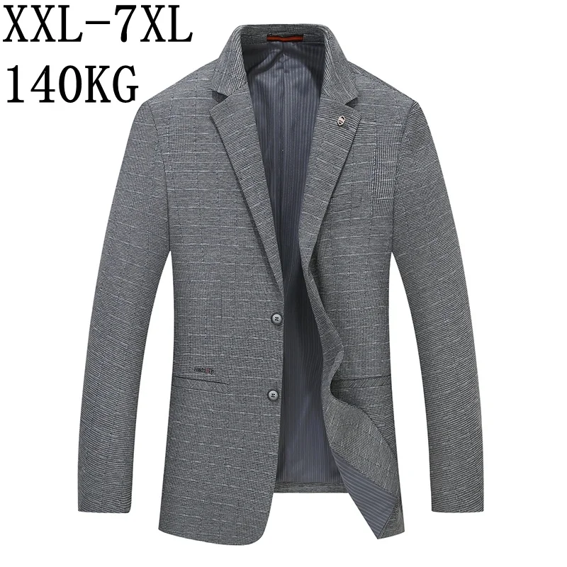 5XL 7XL 6XL Blazer Men 2023 New Spring Business Male Oversized Blazers Plaid Men's Suit Jackets Top Quality Loose Mens Jacket