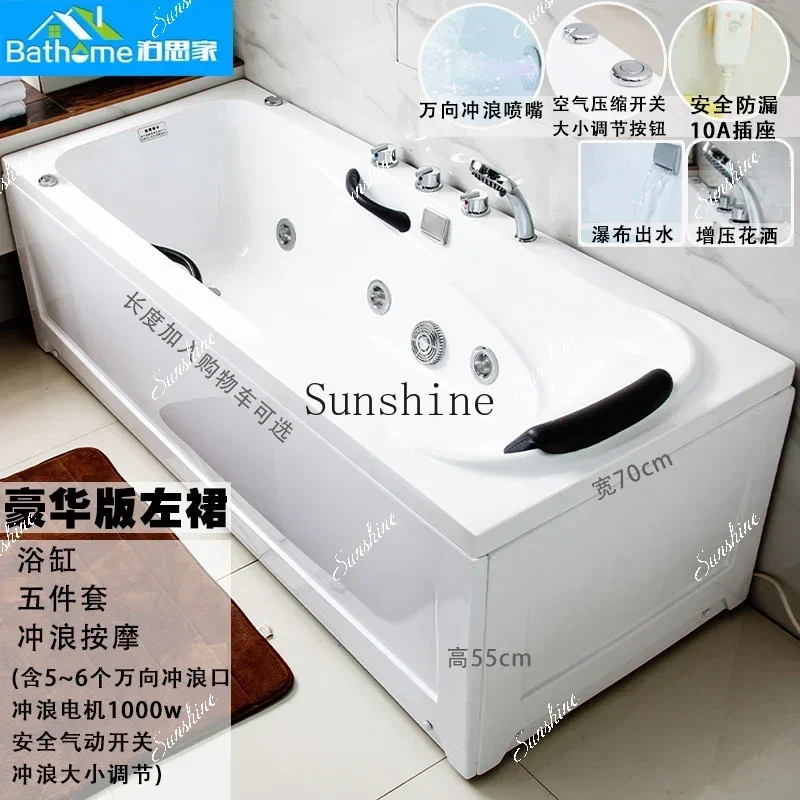 Small Apartment Deep Bubble Acrylic Bathtub Surfing Constant Temperature Heating BathXX