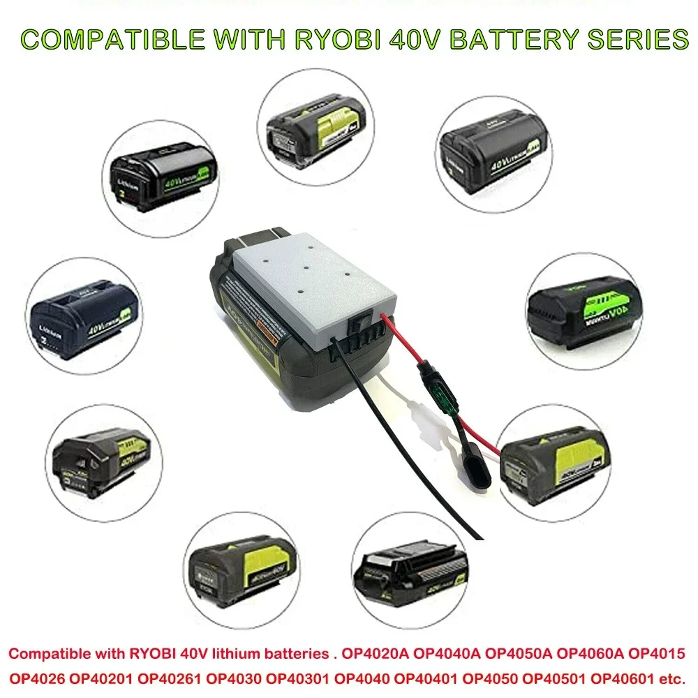 Imagem -04 - para Ryobi 40v Lithium Li-ion Battery Converter para Faça Você Mesmo Conexão Adaptador de Saída Bateria Não Incluída