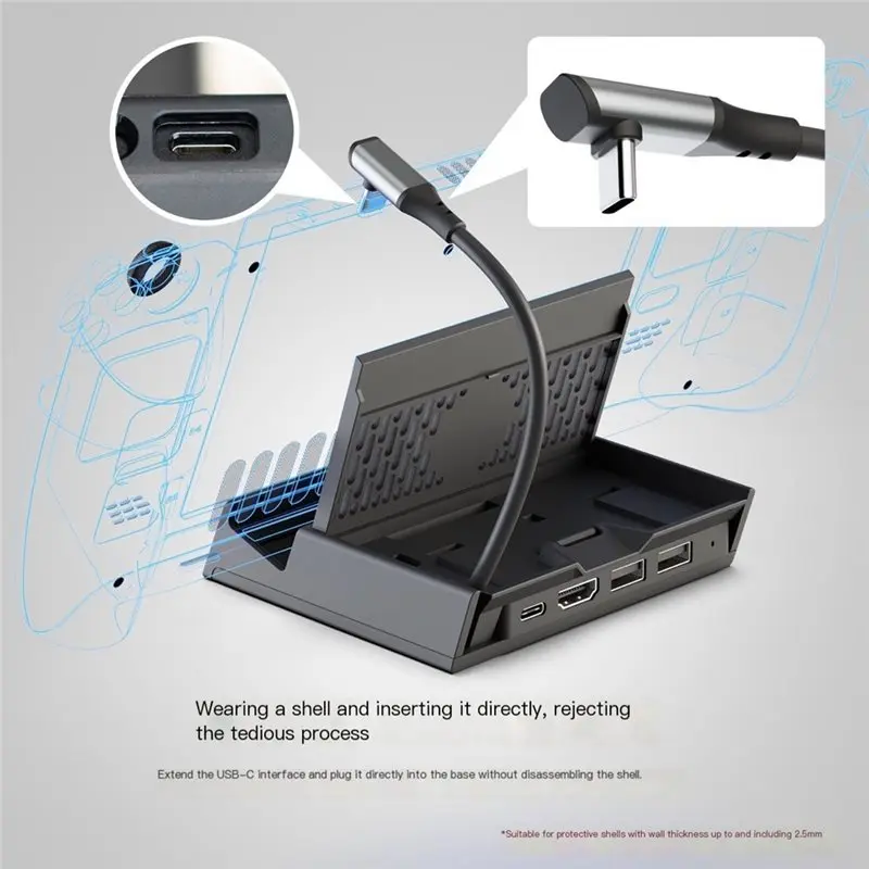 24-Hour Delivery For Steam Deck Stand Docking Station With USB C Hub For ROG/ X Ally Detachable Design Portable Docking Stat