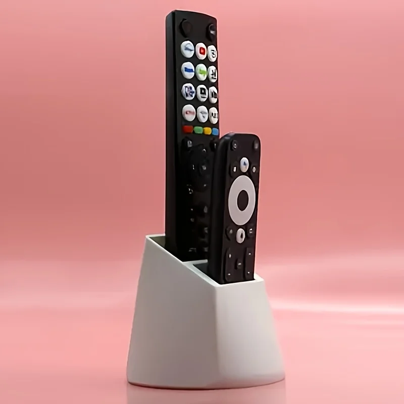 

Space-Saving 2-Hole Remote Control Caddy – Practical Desk Organizer for Home & Office, Ideal for TV, AC and Lamp Remote Controls