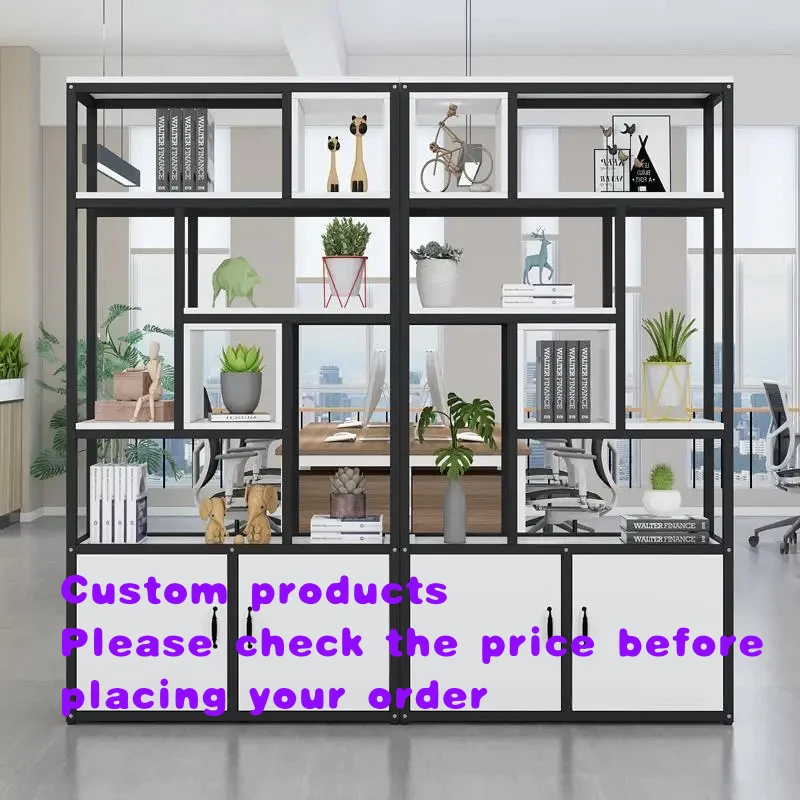 custom.Factory Price Wooden & Metal Book Partition Display Stand Office Bedroom with Irregular Antique Plant Desig