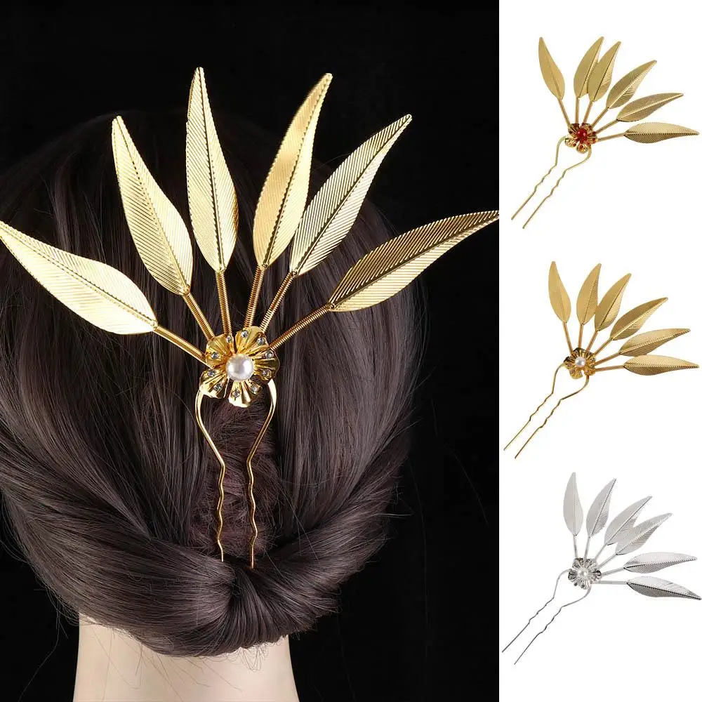 Minorities Hair Accessories Hairstyle Design Tool U Shape Hairpin Metal Hair Sticks Ancient Style Headwear Thai Headdress