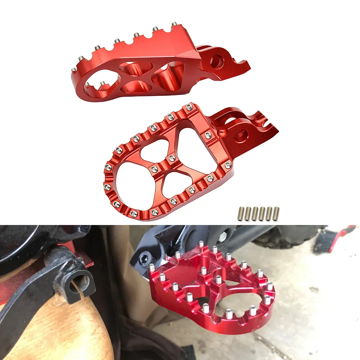 Motorcycle CNC FootRest Footpegs Foot Pegs Pedals For HONDA CRF250R CRF450R CR125 CR250 CRF150R CRF250X CRF450X CRF250L CRF250M