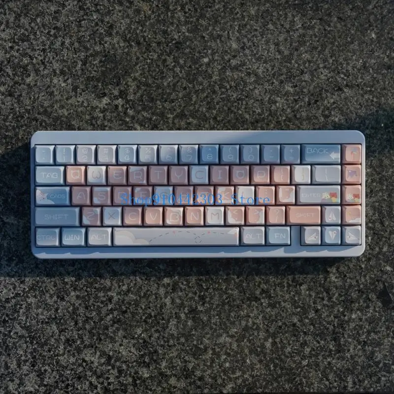 

652F XDA Height Keycaps Thick PBT for 127PCS Keyboards Paper Plane Keycap Set