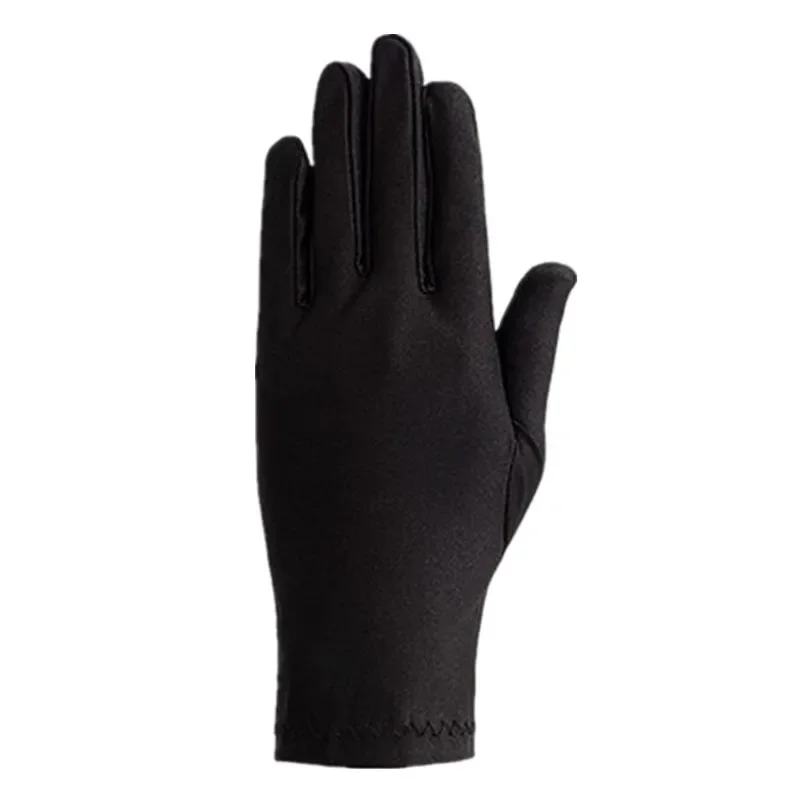 1 Pair Summer Thin Sunscreen Ice Silk Gloves Unisex Black White Stretch Drive Jewelry Ceremony Full Finger Short Gloves