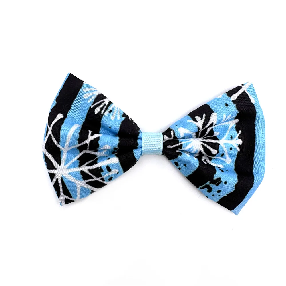 30/50pcs Winter Dog Bow Ties Charms Puppy Accessories Slidable Dog Collar Blue Bows Snowflake Style Pet Supplies Small Dog Bows