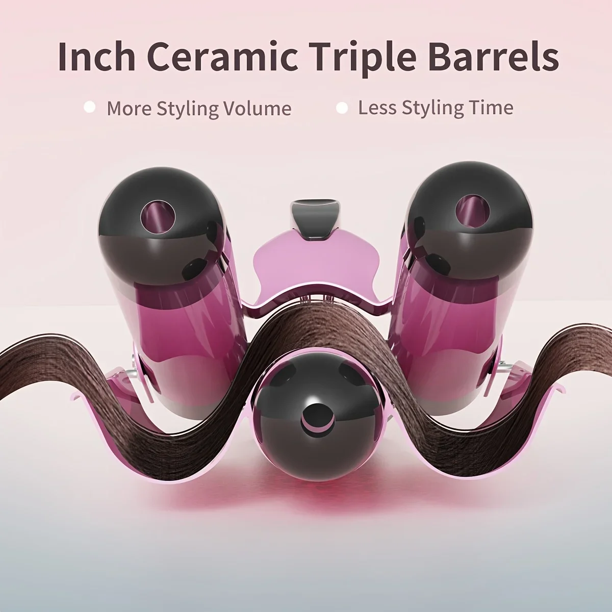 Eavalcro 3 Barrel Curling Iron Hair Ceramic 1 Inch Curler WandCrimper: Aleath Dual Voltage Adjustable Temperature
