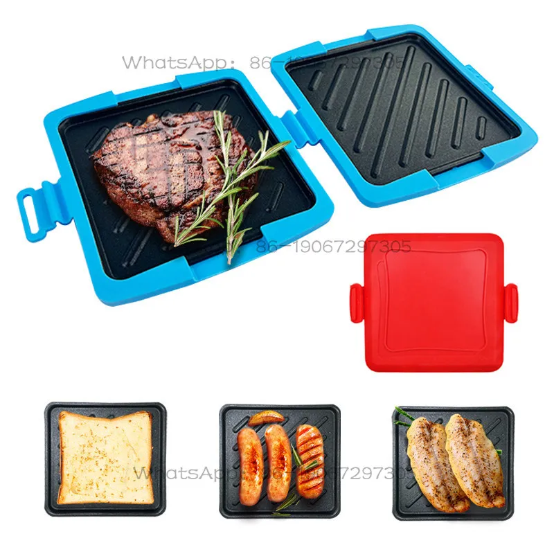 Molde para Sándwiches Especial para Horno de Microondas, Calentamiento Rápido, Rebanadas de Pan Tostado Crujiente, Molde de Silicona para Hornear, Desmontable y Fácil de Limpiar