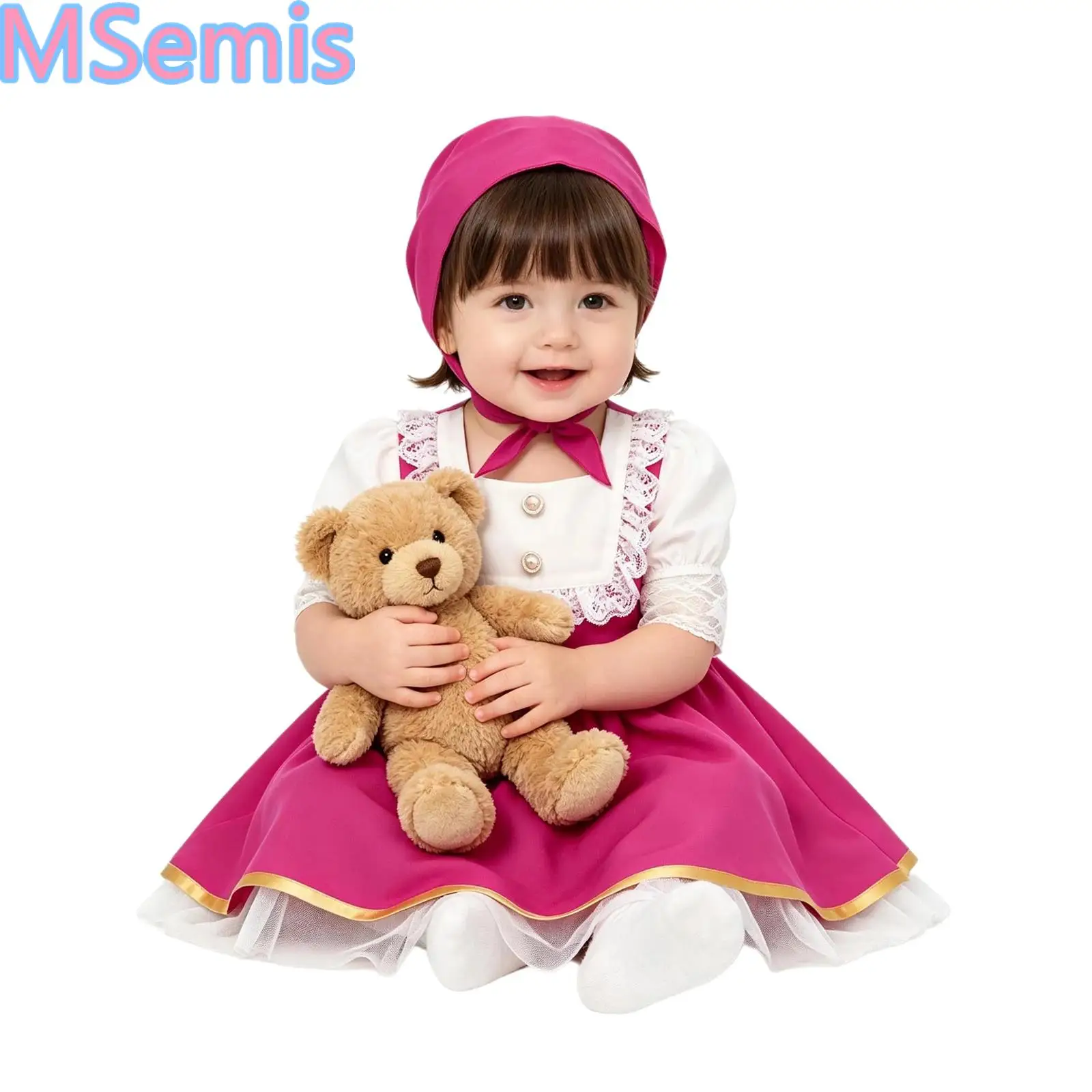 Toddler Cute Lolita Girls Party Dress Maid Wedding 1st Birthday Princess Dresses for Baby Tulle Christmas Halloween Costumes