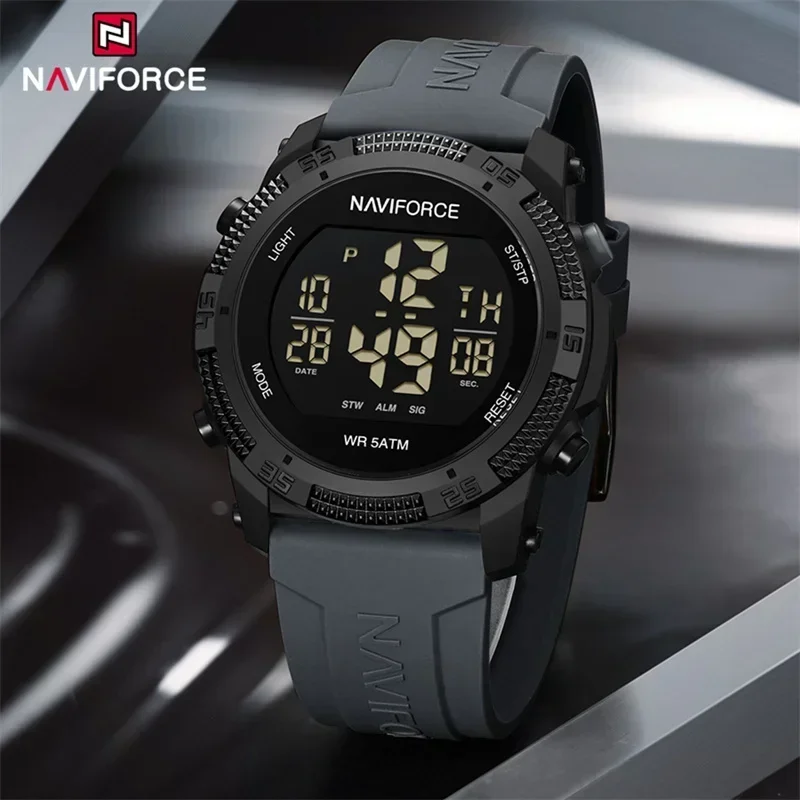 NAVIFORCE 2024 Brand Electronic Watch for Men Silicone Strap Fashion 30m Waterproof Wristwatches Relogio Masculino 2024