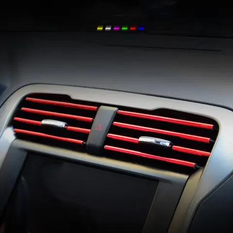 10PCS 20cm 범용 자동차 에어컨 콘센트 장식 U 모양 몰딩 트림 스트립 장식 자동차 스타일링 액세서리