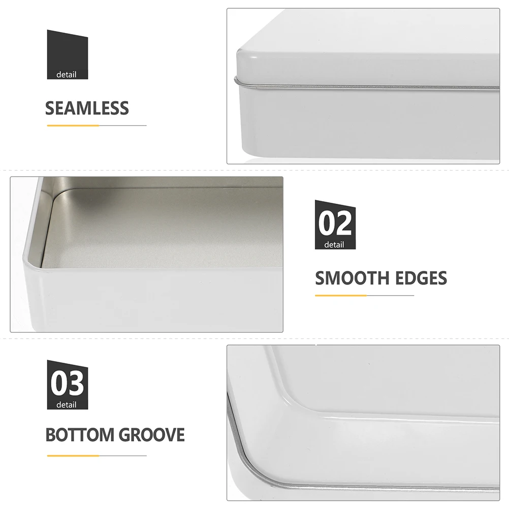 

3pcs Vintage Tinplate Storage Box With Lid Cookie Container Candy Jar For Small Items Light Weight Metal Boxes