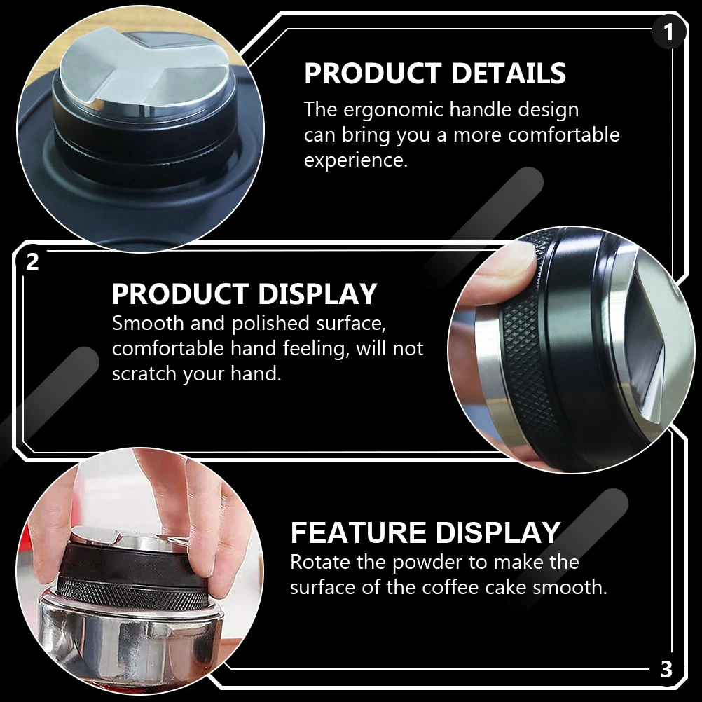 

1pc Aluminum Alloy Coffee Distributor Tool Stainless Steel Anti-Slip Espresso Tamper Flavor Pressing Dosing Funnel