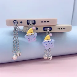 Blue Sleep Star Dust Plug Charm Kawaii Phone Anti Dust Cap Cute Charge Port Plug For iPhone Type C Dust Protection Stopper