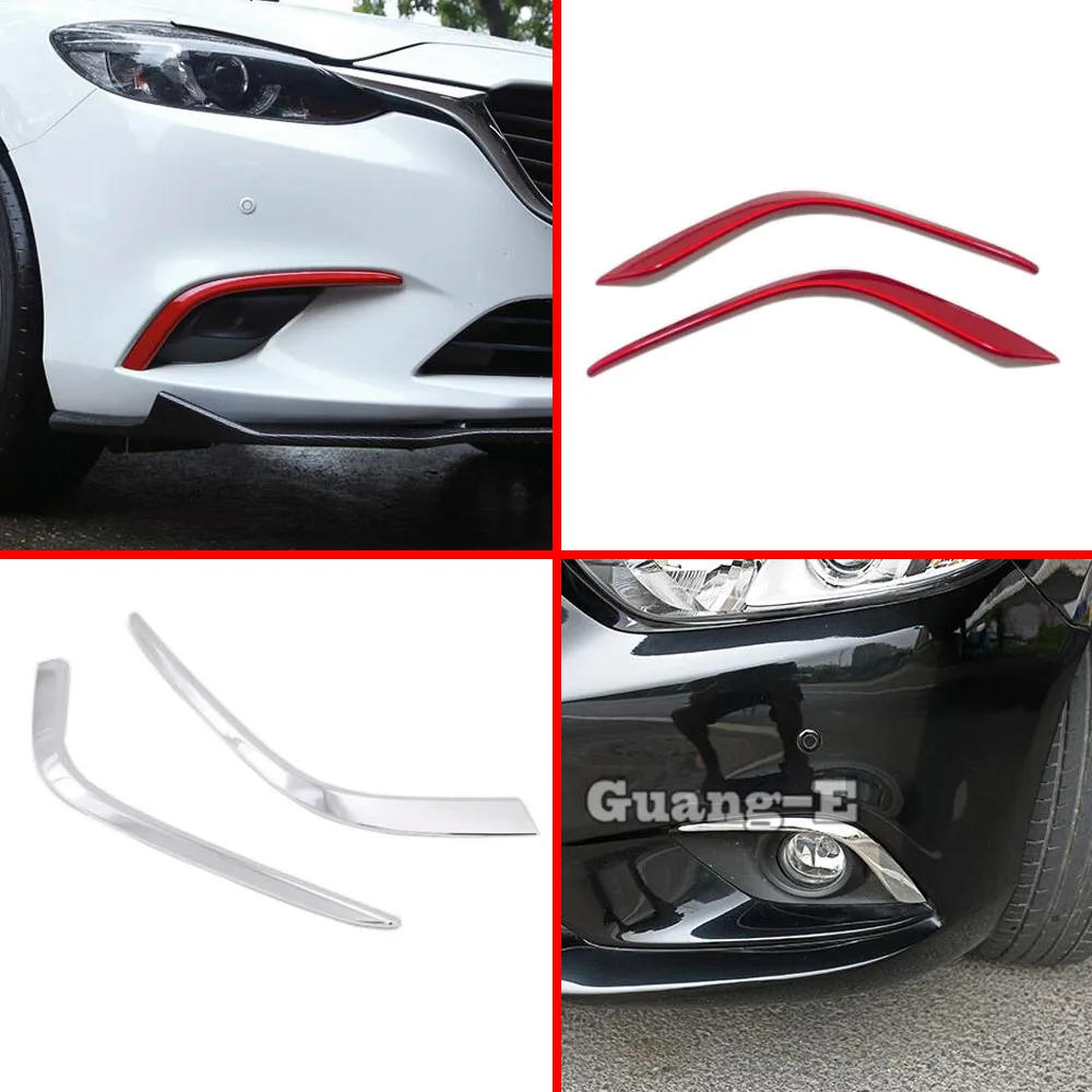 Car Body Front Fog Eyebrow Trim Light Lamp Frame Stick ABS Chrome Cover For Mazda6 Mazda 6 Atenza 2014 2015 2016 2017 2018 2019