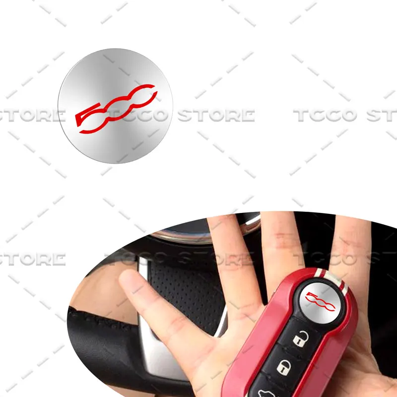 14mm 5Pcs Badge Car Emblem Remote Key Stickers Decor For Fiat 500 Logo Abarth 595 695 Panda Punto Bravo Stilo Accessories