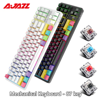 Ajazz K870T Black Bluetooth Wireless Keyboard 87 Keys Black Blue Red Brown Switch RGB Backlit Gamer Anti-ghosting for PC Laptop