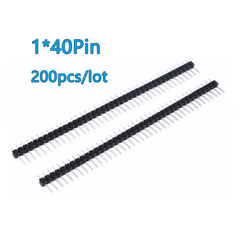 200pcs/lot 1×40Pin 40P 2.54mm Straight Single Row Needle Pin Header 1*40P Connector