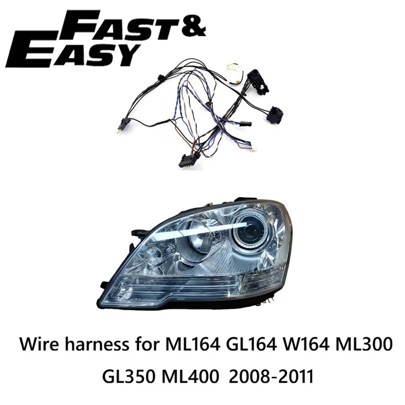 Headlight Wiring Harness Suitable for ML164 GL164 W164 ML300 GL350 ML400 2008-2011 with AFS Internal Wire Harness Plug Assembly