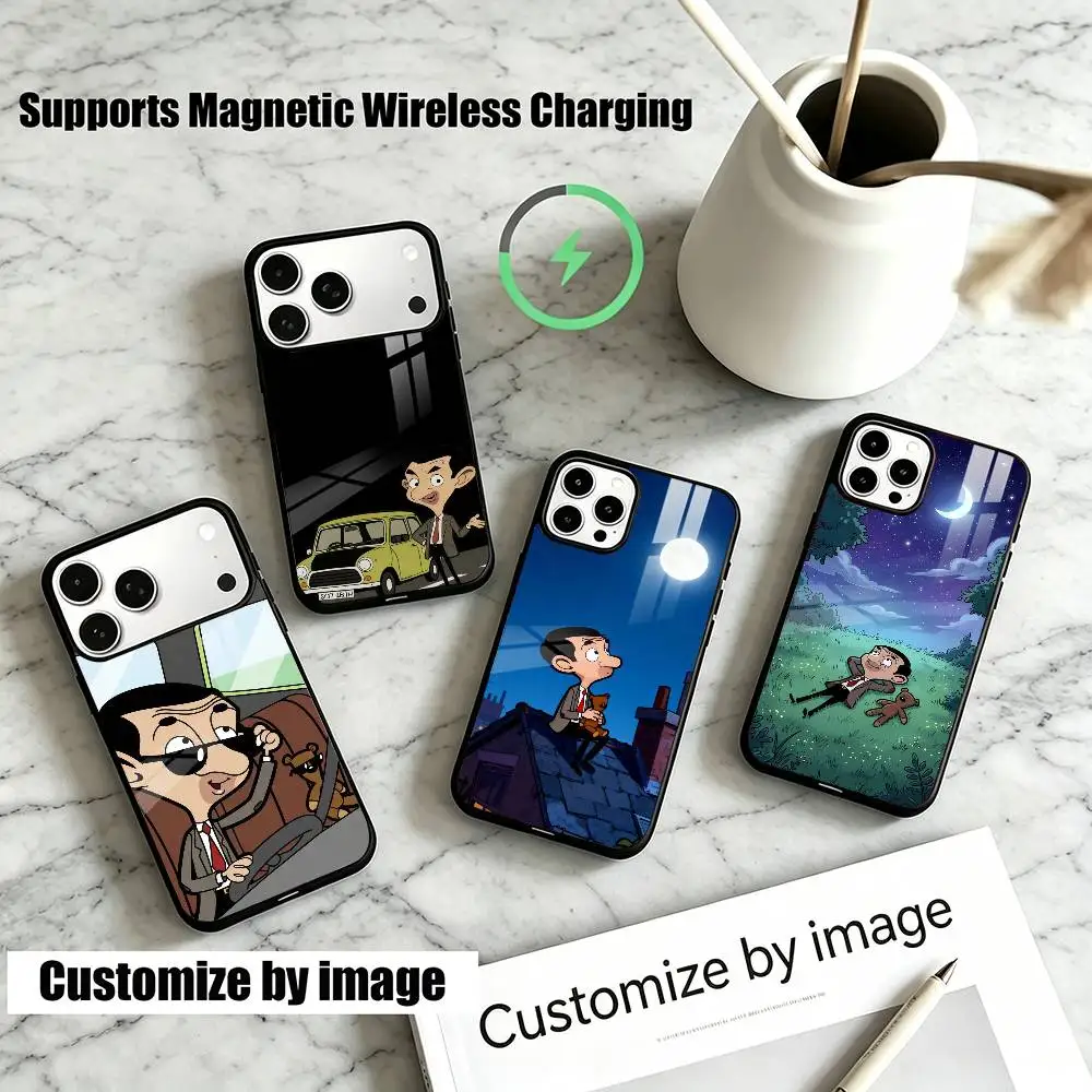 Cartoon Character Mr B-Beans  Phone Case For iPhone18,17,16,15,14,13Plus,Pro Supports Magnetic Wireless Charging