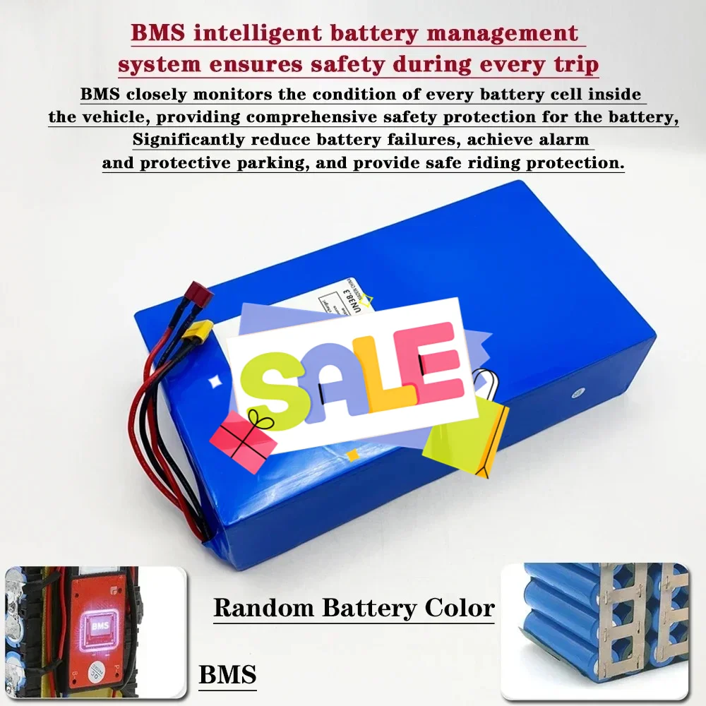 60V battery 3000mAh high-power 16S8P battery pack 2000W 67.2V lithium battery with built-in BMS