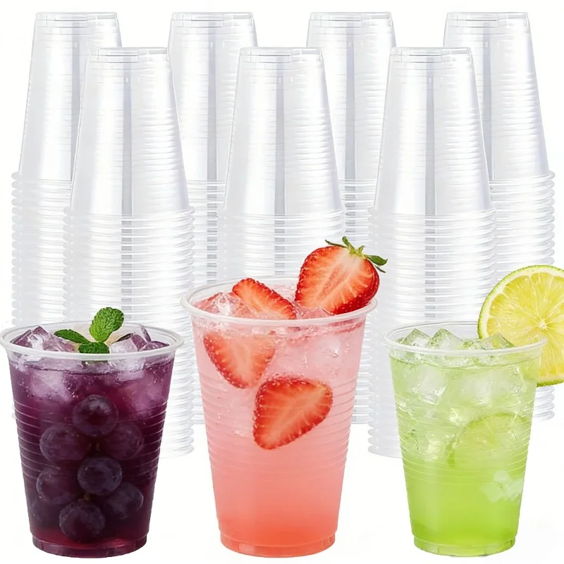 

50/100PCS Disposable Transparent Plastic Cup Disposable Drinking Cup Daily Life Beverages Juice Coffee Milk Tea Birthday Parties