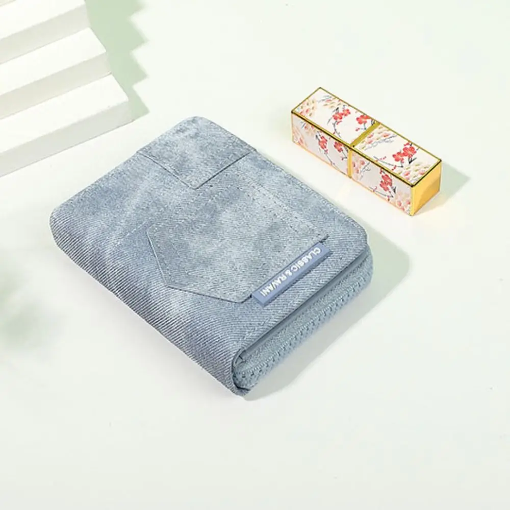 Multiple Slots Cowboy Short Wallet Korean Style Money Clip PU Leather Fold Wallet Pocket Purse Retro Mini Coin Purse Girls