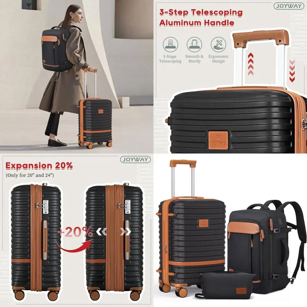 

Расширяемый легкий чемодан-спиннер с жестким корпусом, 20 дюймов, одобрен для ручной клади авиакомпаниями