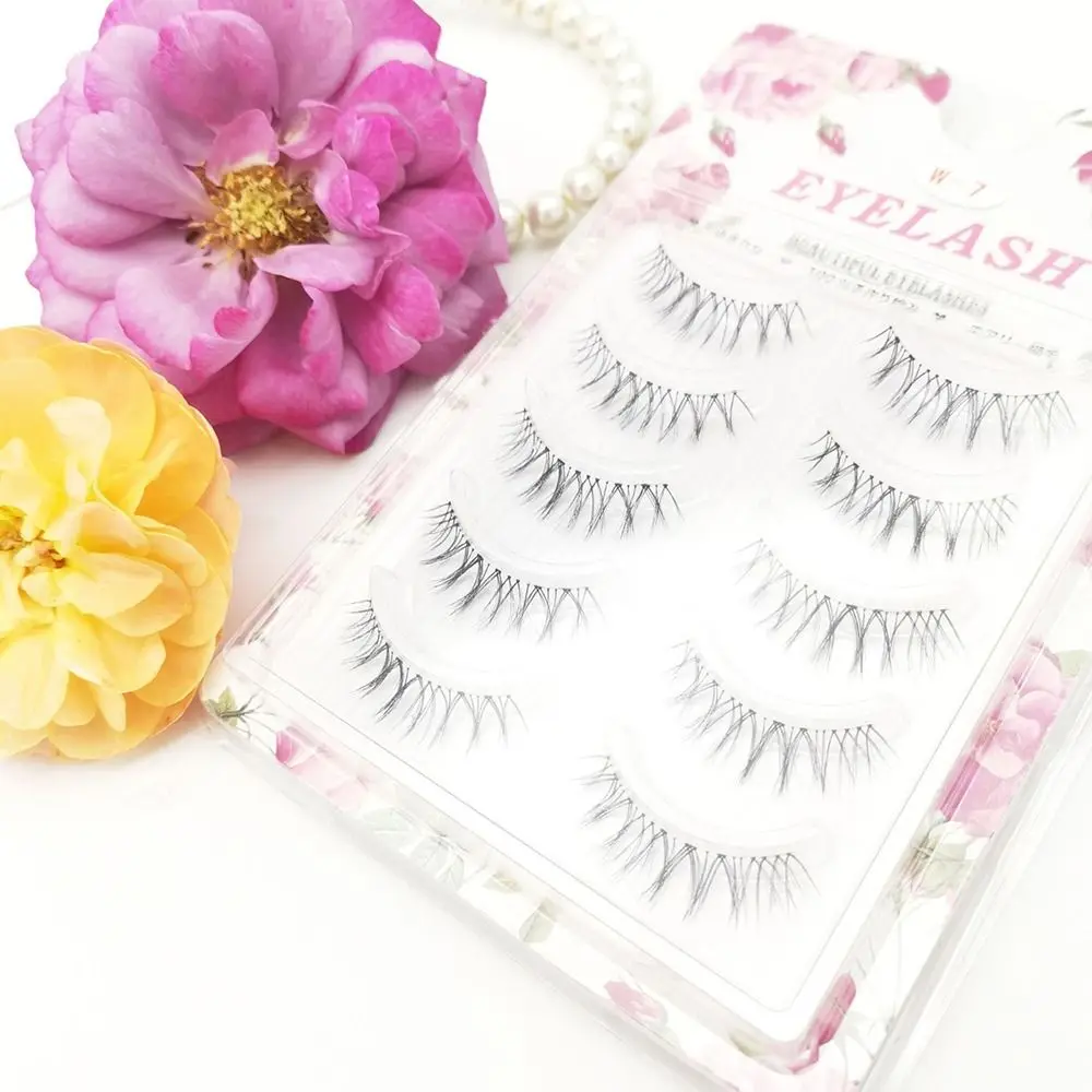 5pairs For Eyelash Extension Eye Makeup Wispy Long False Eyelashes Natural Superfine Fake Lashes Natural Sharpened Eyelashes