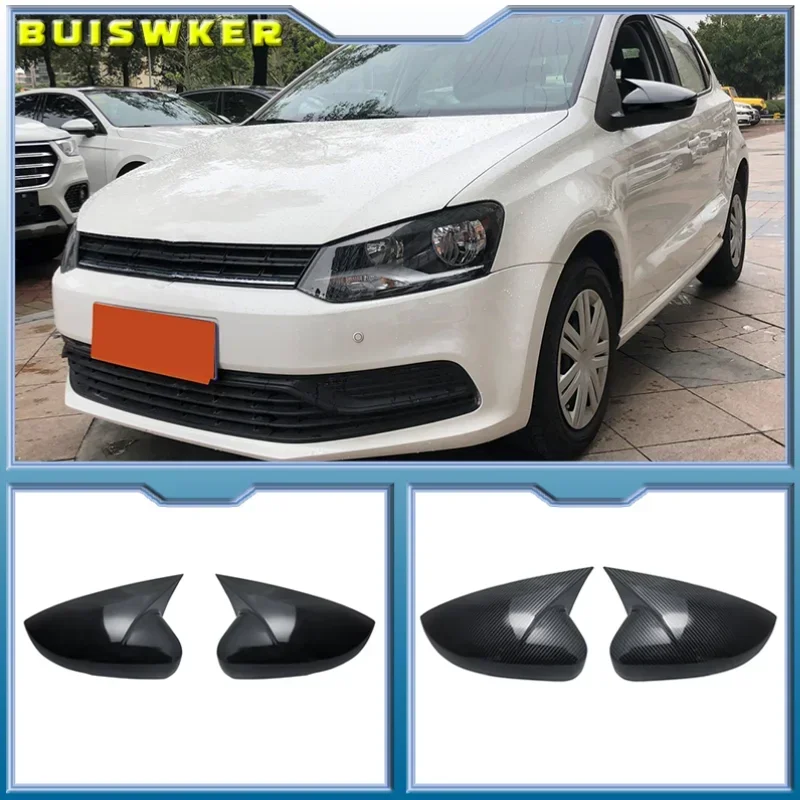 

Gloss Black Side Wing Rear View Rearview Mirror Cover Case Caps Shell Replace For Volkswagen For VW Polo Mk5 6R 6C V 2009-2017