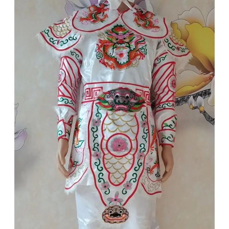 Chinese Chaoshan Ethnic Style Characteristic Costumes Folk Song Dance Stage Performance Exquisite Embroidery Clothing