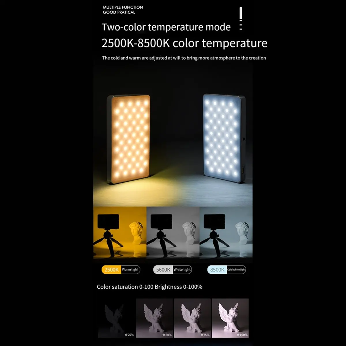 

Светодиодный заполняющий светильник для видео AABFK RGB, аккумулятор 4000 мАч, перезаряжаемый видеосвет, используемый для фотографии, видео, заполнения в реальном времени