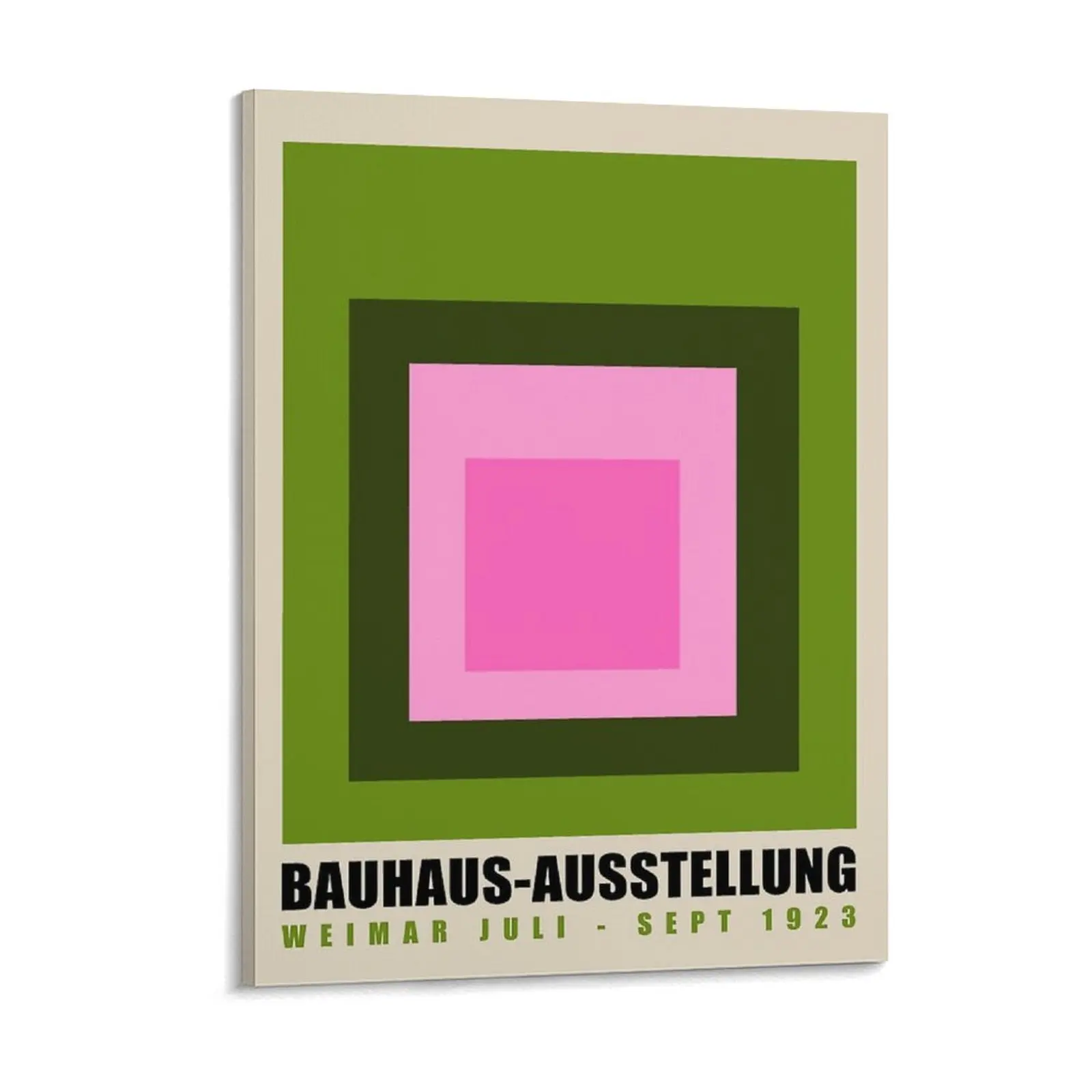 

Зеленый и розовый плакат с выставкой Баухауса, холст, картина, настенная пещера, принт, клубный бар, ржавые настенные картины в рамке