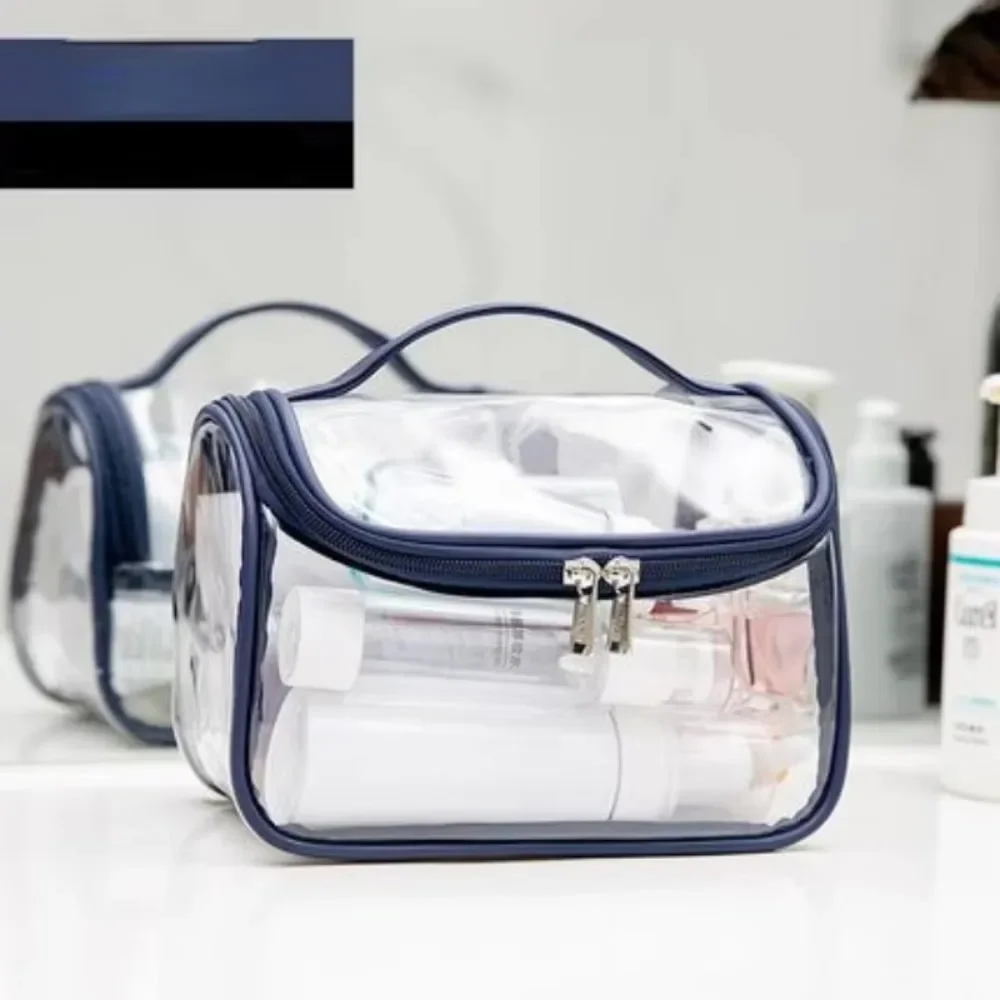 

PVC Travel Cosmetic Bag for Women, Transparent Zipper, Portable Makeup Bags, Girls Organizers, Bath Wash, Make Up Case, Toiletry