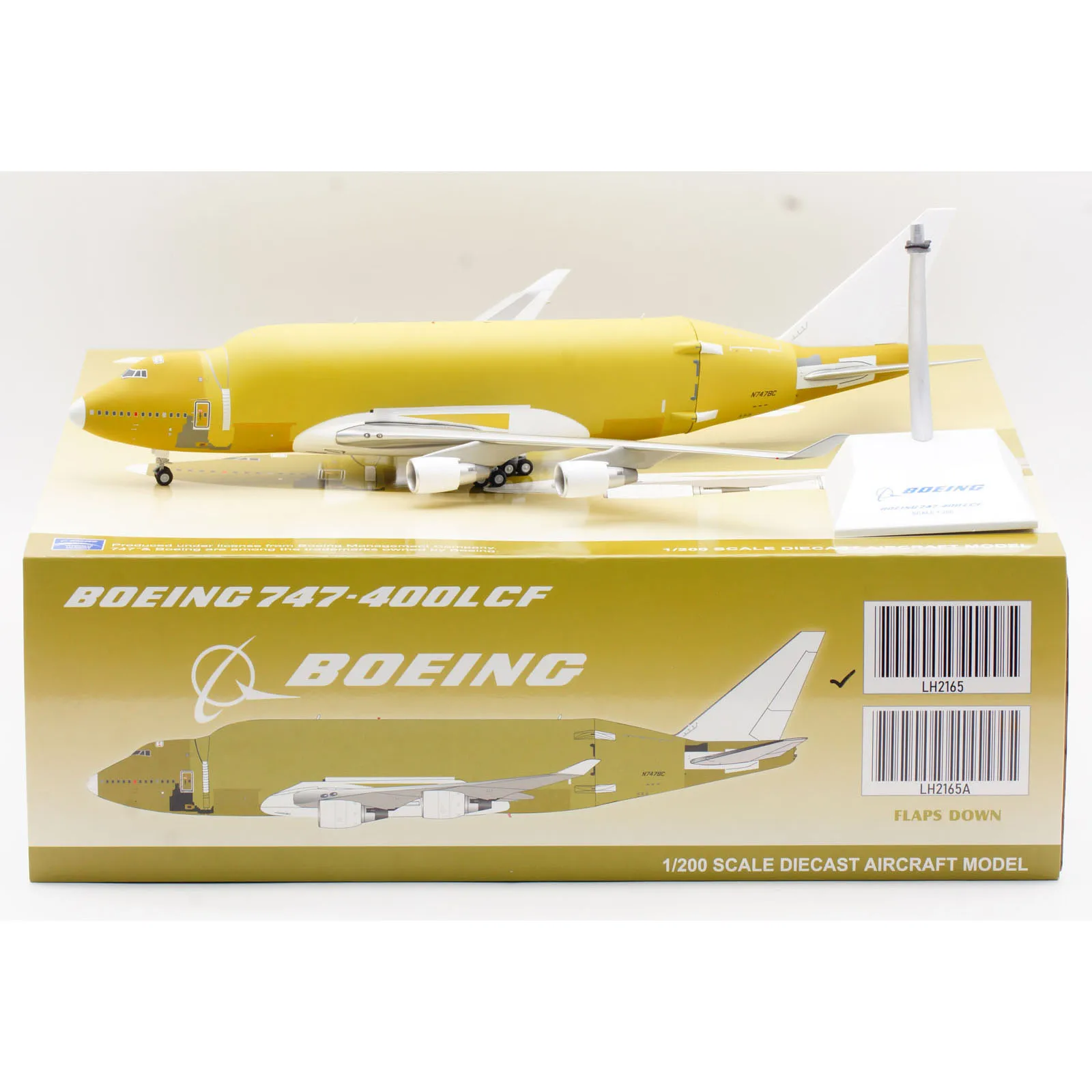 

LH2165 Alloy Collectible Plane Gift JC Wings 1:200 Boeing Company 'BareMetal' B747-400LCF Diecast Aircraft JET Model N747BC