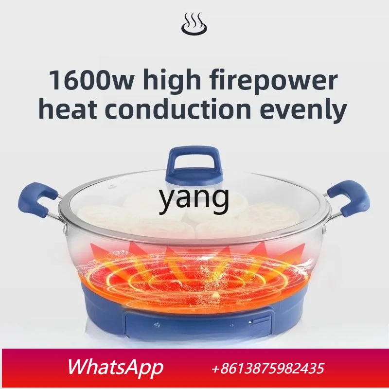 LH    electric frying pan stainless steel electric cake pan household deepened and enlarged multi-functional pancake pan