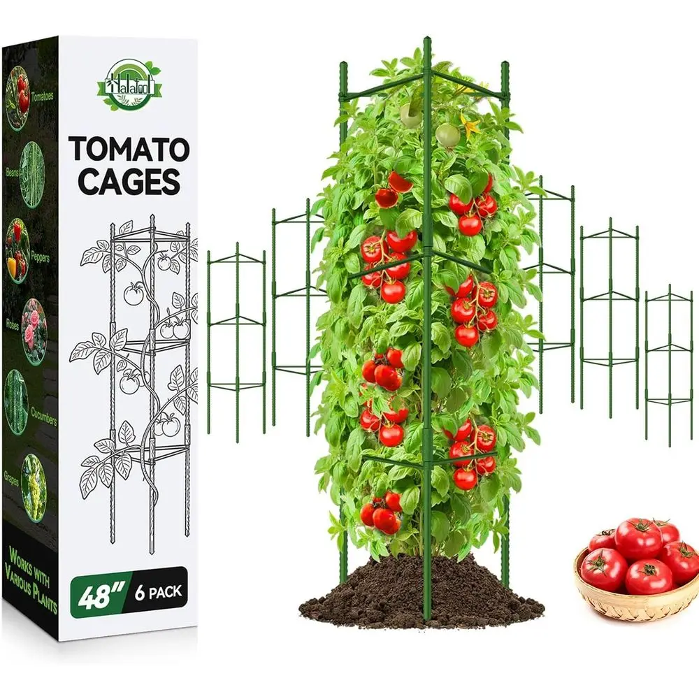 

Adjustable Tomato Cages for Garden Plants, 48-Inch, Supports for Climbing Veggies