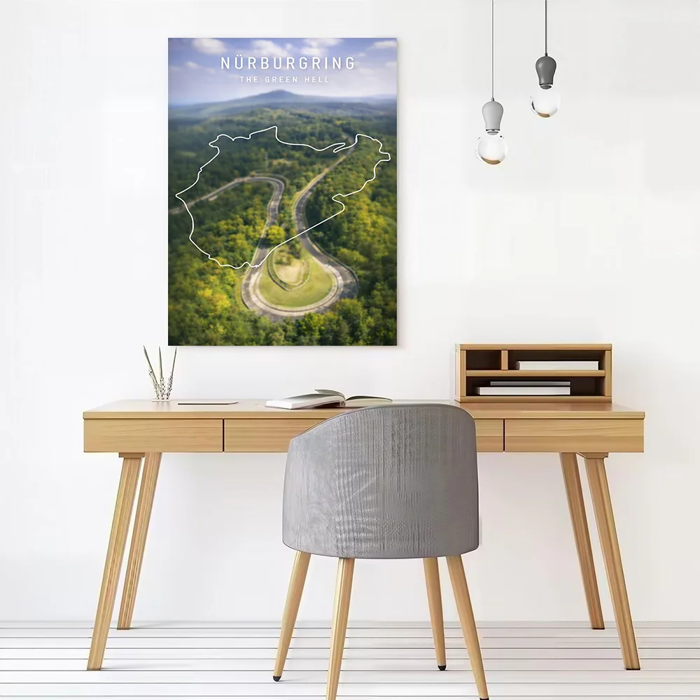 Nurburgring Circuit Canvas Poster Wall Art Customizable High Quality Printed Picture for Living Room Decorations Vintage Decor