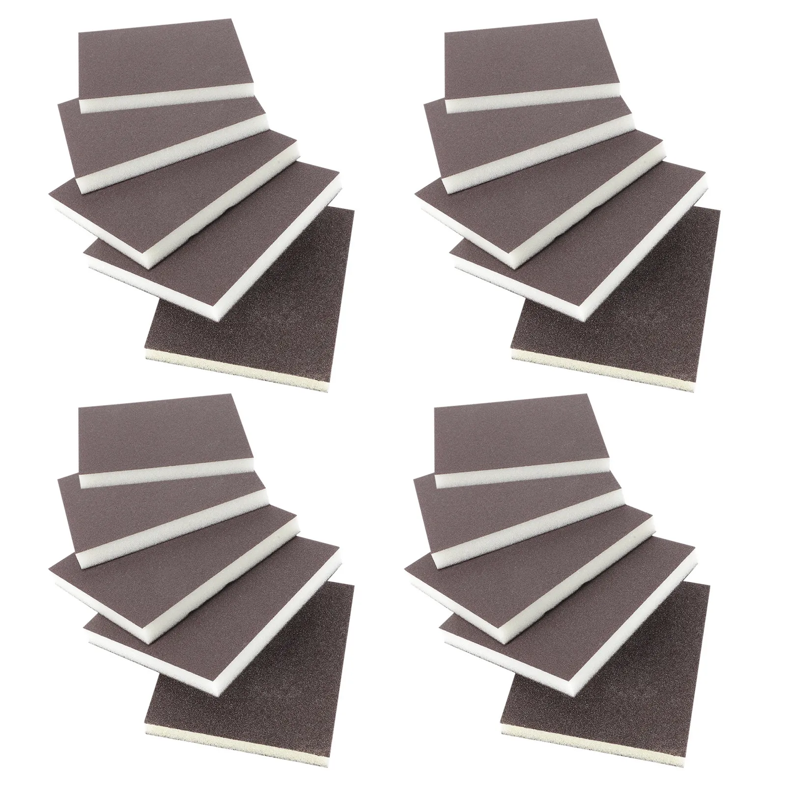 20Pcs Sponge Sandpapers Double-Sided Polishing Grinding Tool for Wood Furniture Kitchen Equipment Floors Sponge Sandpapers