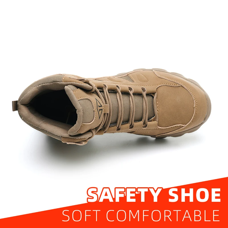 Men's Heavy Duty Industrial Safety Shoes Puncture Resistant Anti Smash Work Boots for Protection