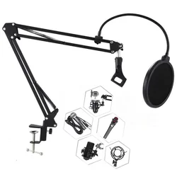 NB-35 Microphone Stand Professional Scissor Arm Stand With Microphone Pop Filter For Mic Bracket With Shock Mount