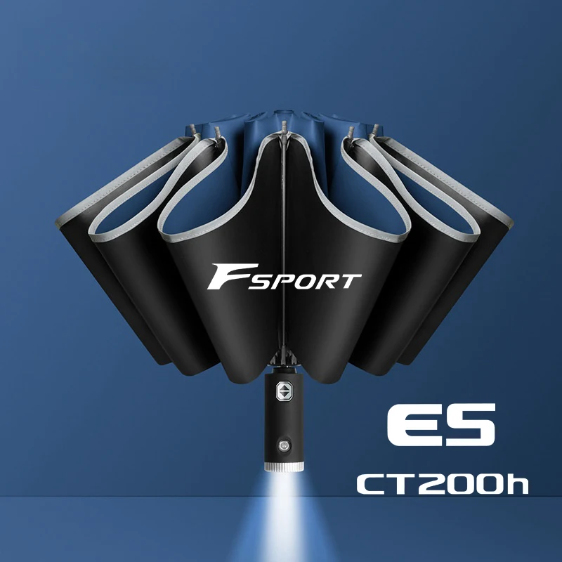 Car Led Light Automatic Folding Windproof Sunshade Umbrella For Lexus F Sport ES200 ES300 RX300 GS300 IS300 LS500h LX570 CT200h