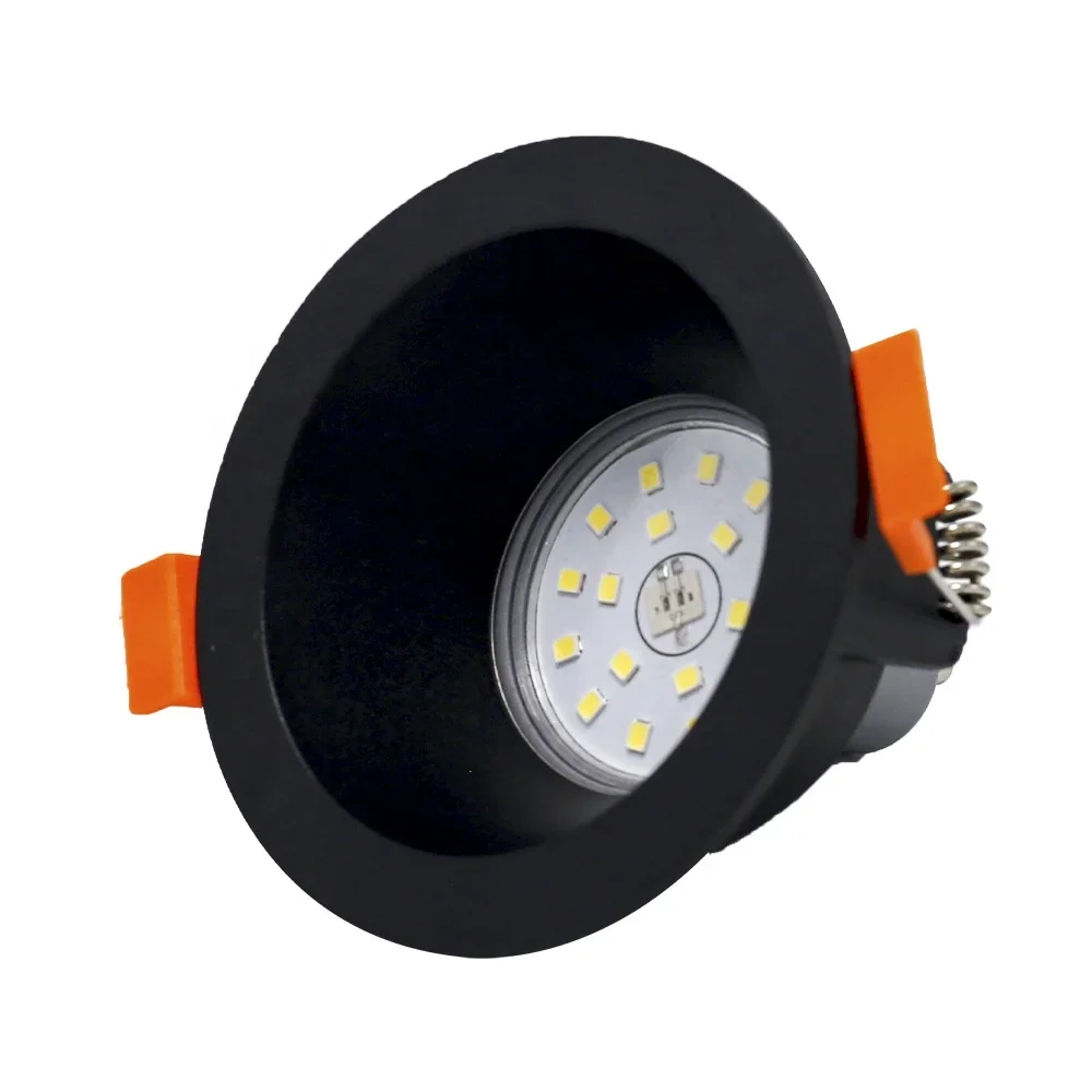 Round Indoor Pequeno LED embutido Spotlight, luminária, Spotlight Frame, iluminação preta, decoração, design moderno, habitação MR16, Gu10