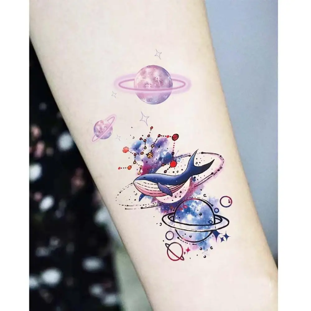 Waterproof Temporary Tattoo Sticker 3D Butterfly Rose Design Water Transfer Sticker Body Art Arm Fake Tatoo Removable Cover Scar