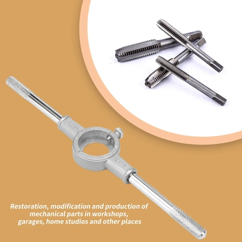 Durability Steel Tap and Die Set, 11Pieces, Ergonomic Wrenches Design for Comfortable Grip Repairing Work Tasks Tool Dropship