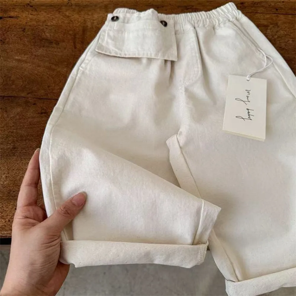 Boys and Girl Casual Pants Children's Spring and Autumn New Style Pure Cotton Wide Leg Pants Baby Pants