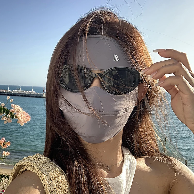 Sunscreen Mask Summer Thin Section Full Face Sun Mask Uv Outdoor Fashion Breathable Ice Silk Mask Face Kini