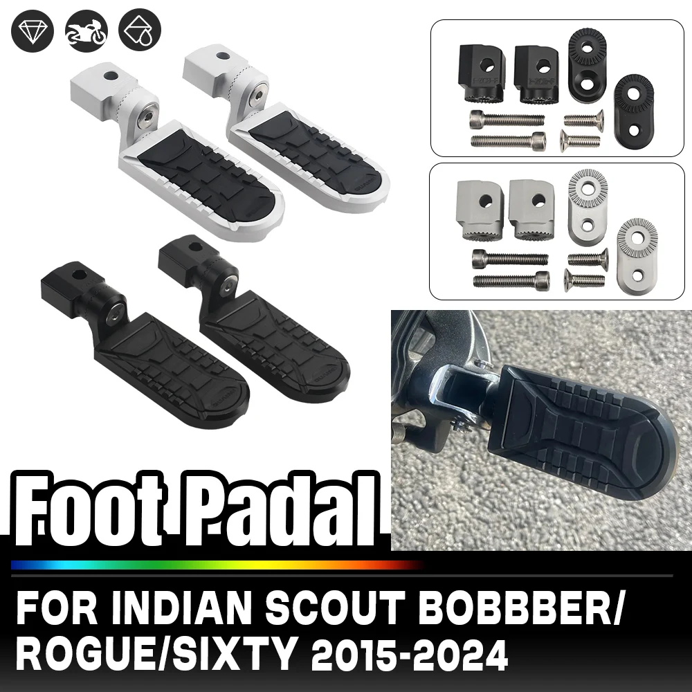 

Aluminum Footrest For Indian Scout Bobber Twenty Sixty Rogue ABS 2015-2025 Adjustable Front Foot Rests Pedal Motorcycle FootPegs