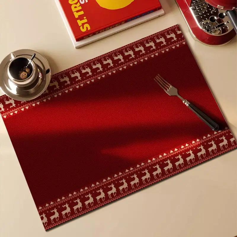 VIKAMA Cute Retro Cherry Dish Drying Mat Blue Gingham Checkered Red Border Vintage Kitchen Countertop Decor for Home Gift